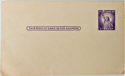 US STAMPS - THREE CENT - LIBERTY - POST CARD-UNUSED