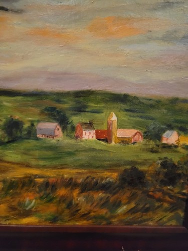 vintage oil painting signed by jean b. egan framed late view in amish country pa - Picture 12 of 18