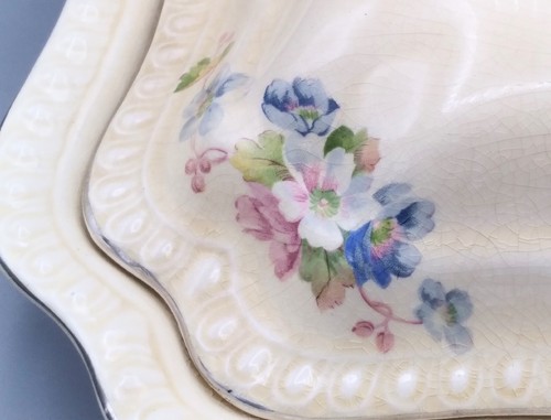 SALEM HEIRLOOM LIDDED DISH PLATINUM GOLD ALLOY PASTEL FLORAL DESIGN EUC ART DECO - Picture 2 of 12