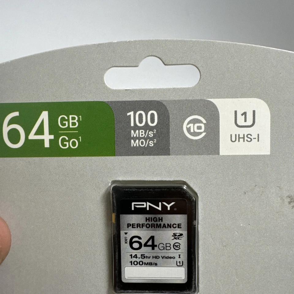 PNY High Performance SDXC 64GB Memory Card UHS-I U1 Class 10 P-SDXC64GU185-GE - Image 2 of 4