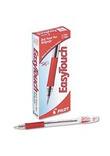 Pilot "EasyTouch" Rubber Grip Ball Point Pens 12ct. RED INK Medium Point 32012