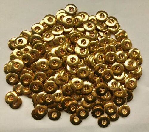 Small 12mm 20L Gold Metal 2 Hole Slot Industrial Craft Button Buttons (MB123) - Afbeelding 1 van 1