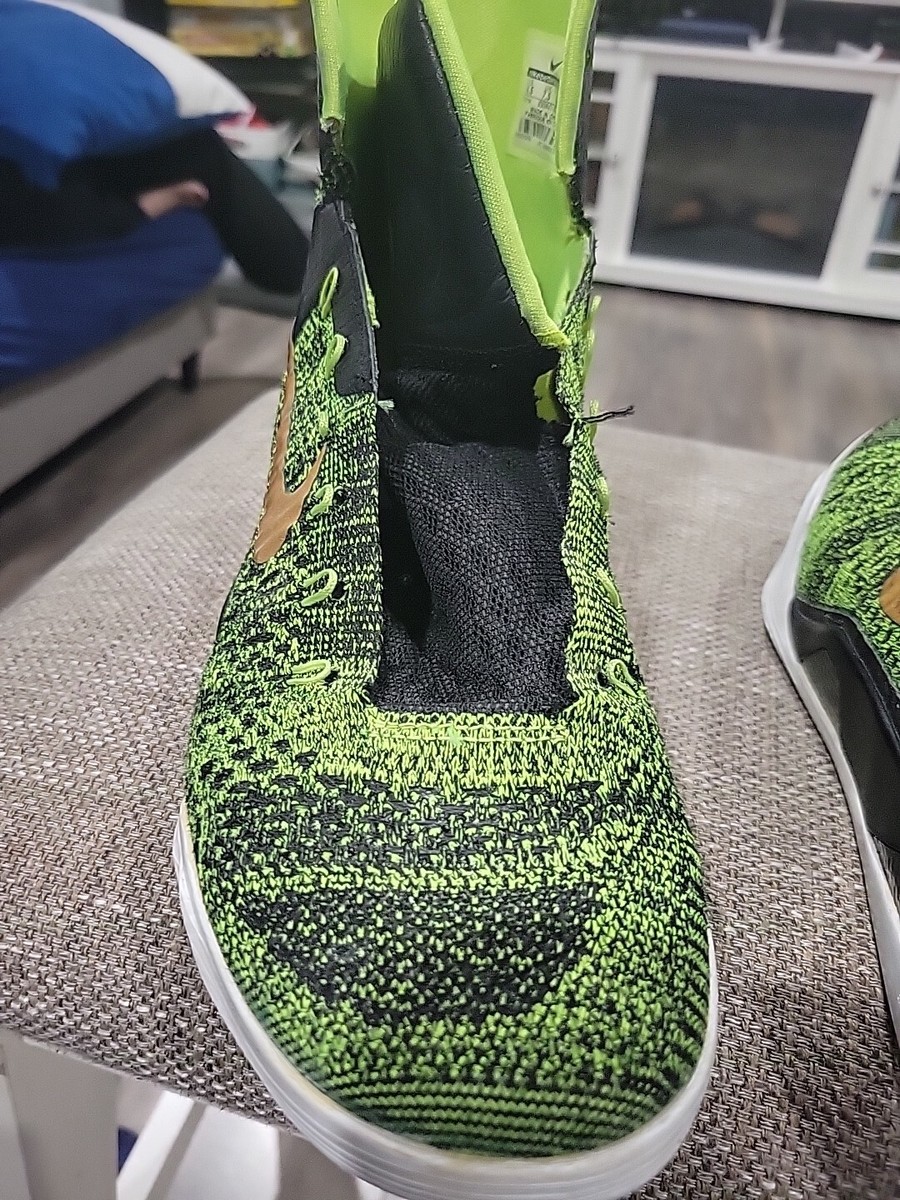 Size 8.5 Nike Kobe 9 IX Elite Flyknit Green Mamba Basketball Shoes