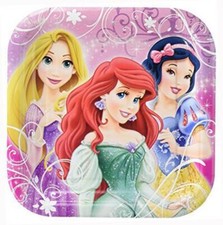 Disney Princess Sparkle Dessert Plates Birthday Party Supplies by Unique 8 Ct