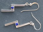 Jay King Sterling Silver Blue Lapis Lazuli Geometric Earrings Modern Dangle 925 — photo 7