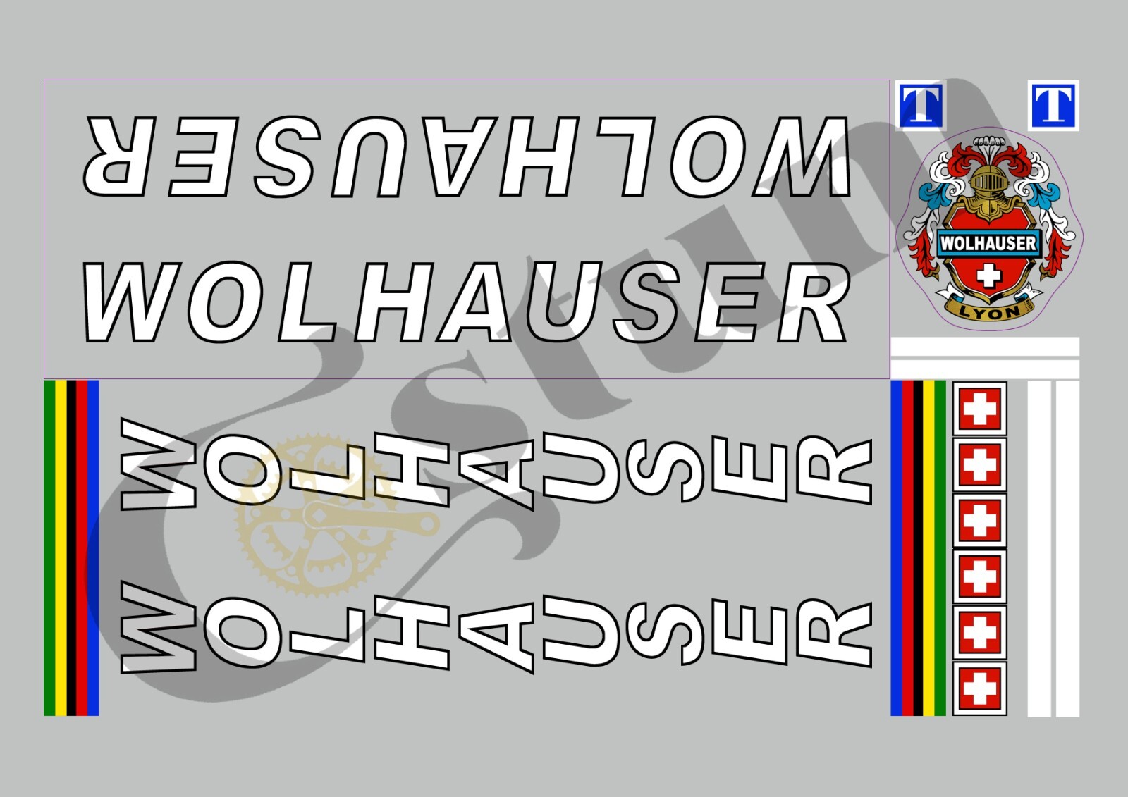Stickers Wolhauser vélo de route kit décals bicyclette vintage adhésifs