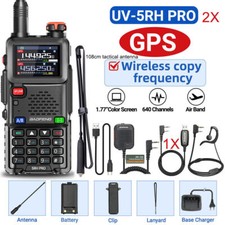 5RH GPS WALKIE TALKIE MULTI BAND RECHARGEABLE TWO WAY RADIO 108CM SQUARE MIC SET