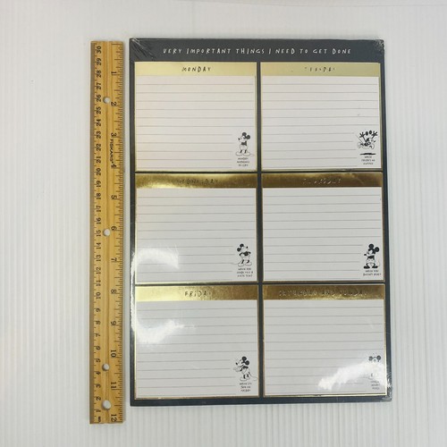 Disney x Typo Calendar Planner Sheets Mickey Mouse Black Gold NEW - Picture 6 of 7