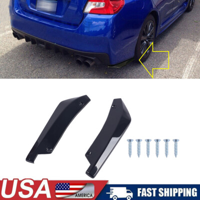 Universal Car Rear Spats Bumper Lip Diffuser Splitter Canard Protector Black