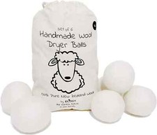 Premium Natural Wool Dryer Balls XL Laundry Balls - 6 in Box - Free UK Shipping