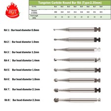 Round Carbide Burs for Slow Speed Latch RA Choose Your Size  Qty 22mm 26mm