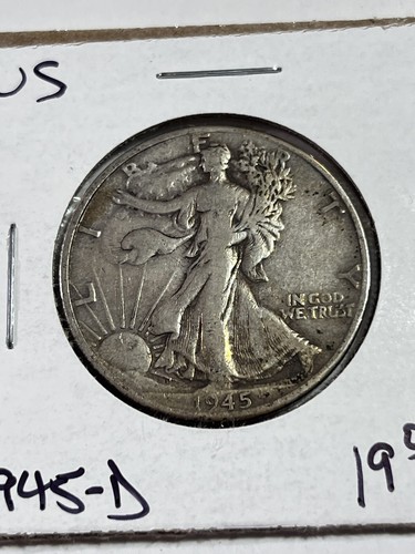 1945-D US Walking Liberty Silver Half Dollar