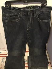 HELIX MENS BLUE JEANS SLIMFIT BOOTCUT 34/30 