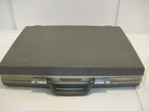 VINTAGE GRAY SAMSONITE HARD SHELL SLIM BRIEFCASE  - Picture 1 of 5