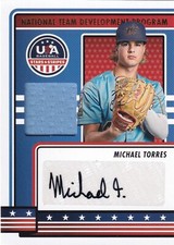Michael Torres 2023 USA Stars & Stripes National Team Signature Material Card 71