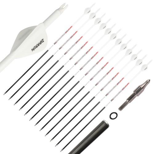 2" Feathers Pure Carbon Arrows ID6.2 SP300-800 Archery Bow Hunting Shoot Target - Picture 15 of 24