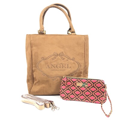 Victorias Secret Angel Tan Brown Medium Bag Purse W/ Strap Inner