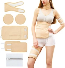 Castor Oil Pack Wrap, 7Pcs Reusable Organic Cotton Castor Oil Pack Kit for Knee