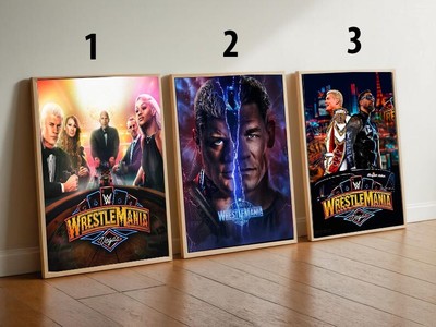 WWE Wrestlemania 41 Vegas poster The Rock Cena 18x24