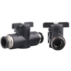 Pneumatic Valve 1/2" x 1/2" Push to Connect Fitting Air Flow Control Hand Val.