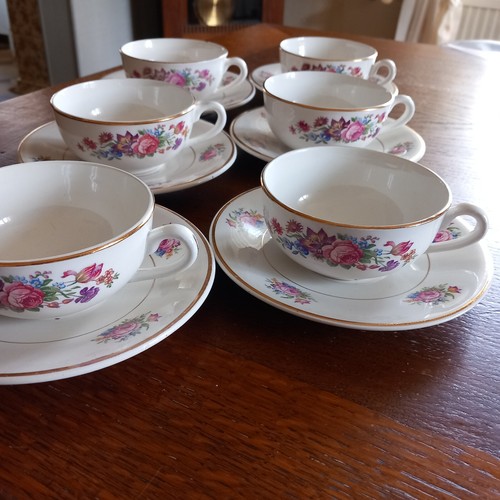 Lot de 6 tasses avec soucoupes Sarreguemines