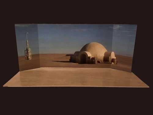 Lars Homestead Custom Backdrop Display for 3.75 figures Hasbro Kenner Ships Free