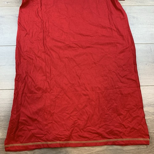NWT Lazy One Moosletoe V-Neck Nightshirt Women’s S/M Red Christmas Holiday PJs - Picture 7 of 12