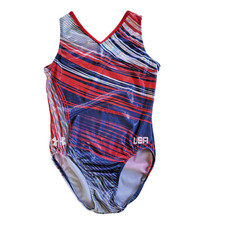 COMPETITION UA GK Elite gymnastics Leotard XS USA Olympic Replica Red White Blue