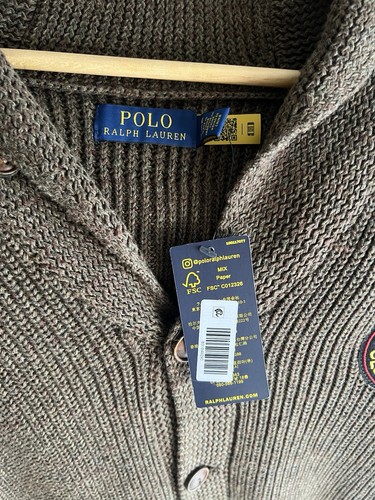Polo Ralph Lauren Country Brown Knit Cardigan XL - Picture 4 of 6