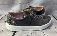 Hey Dude Karina Shoes Womens Size 8 Gray Jet Black Snake Slip On Casual Sneaker