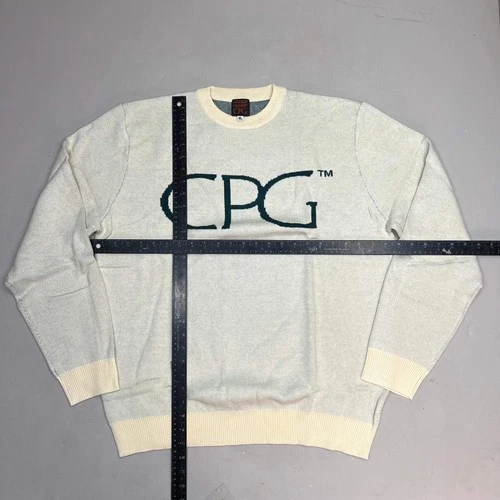 CPG CODEGRAPHY WORLDWIDE Sweater Women's Sz XL Green/Crème WCPG-SWTR-NTRL-2022-3 image 9