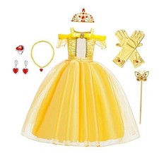 Girls Belle Princess Birthday Party Dress 8-9 Years 004 Dress W/Accessories