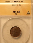 1916d Lincoln Cent   ANACS MS63RB