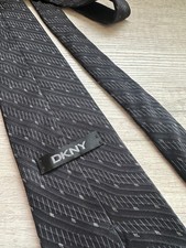 Mens Black DKNY Spotted Neck Tie GREAT CONDITION