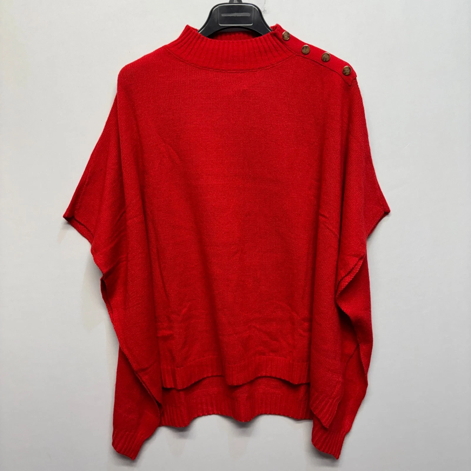 NWT J. Crew Women Knit Poncho Sweater One Size HO24 Red C096 -13