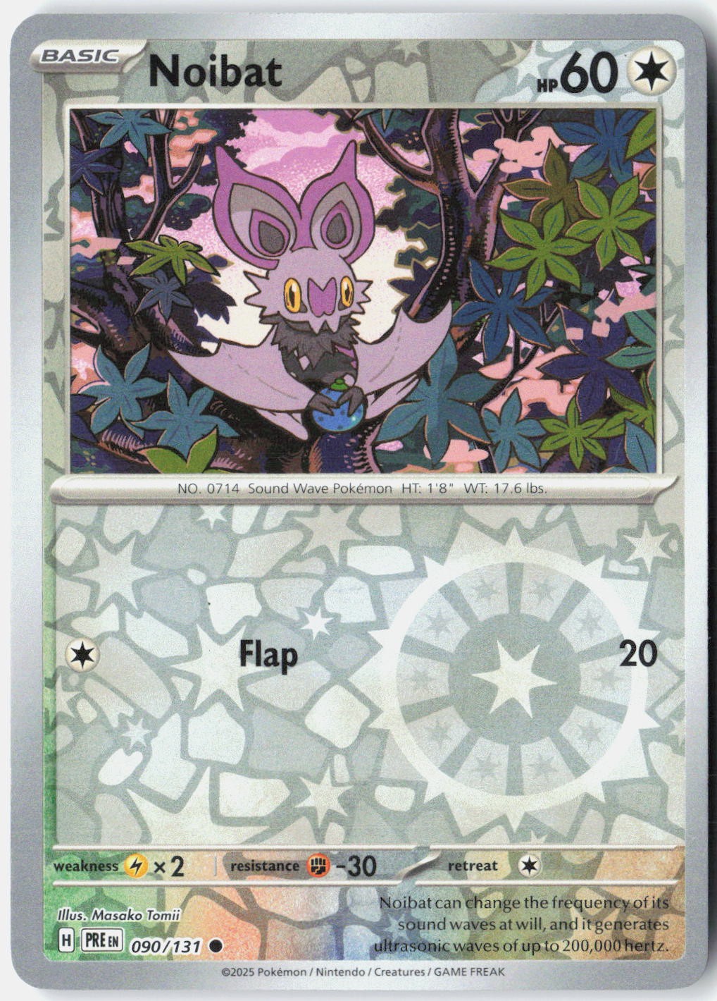 Noibat SV: Prismatic Evolutions 090/131 Pokemon Card Reverse Holo