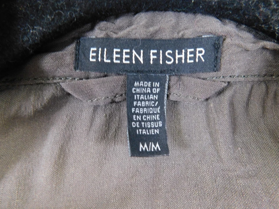 Vestido Camisa Eileen Fisher Mujer Medio Tostado Mezcla de Lino Túnica Cuello Botón Foto 4 de 4