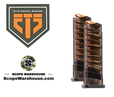 2 PACK ETS Smith & Wesson M&P Shield 9mm 9-Round Extended Magazine