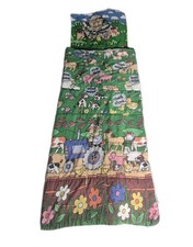 Vintage SLUMBERLUX Old Mcdonald Junior Sleeping Bag Attached Pillowcase