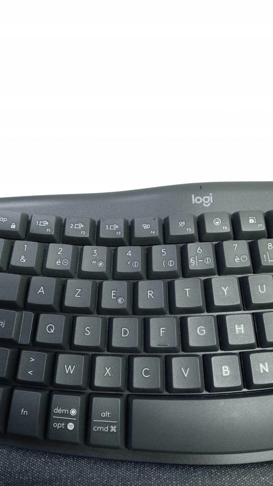 Logitech Wave Keys kabellose ergonomische Tastatur - Grafit, Franzoesisches - Bild 3 von 4