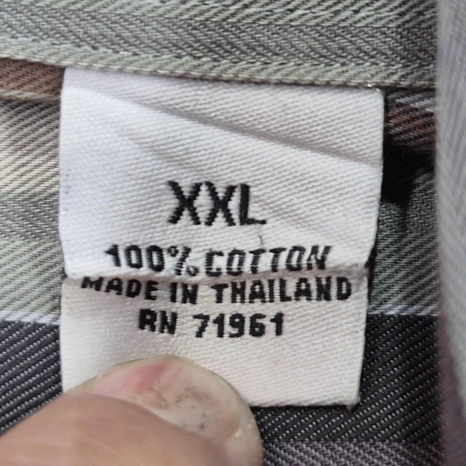 Camisa de Vestir Bachrach Para Hombres 2XL Multicolor Rayas Botón Frontal Manga Larga Bolsillo Foto 4 de 4