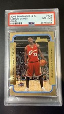 Lebron James Rookie Card 2003-04 Bowman R & S Gold #123 PSA 8