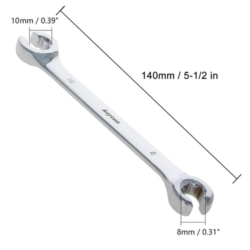 Utoolmart Bördelmutternschlüssel, 8 mm x 10 mm metrisch Doppelmaulschlüssel, 1 Stück - Bild 8 von 8