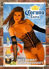 Corona Extra  Beer Metal Sign – Sexy Man Cave Bar Decor Sign Read Desc.