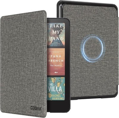 CoBak Magnetic Hülle 7'' Kindle Paperwhite 12th Gen 2024, Auto Sleep Wake, Grau