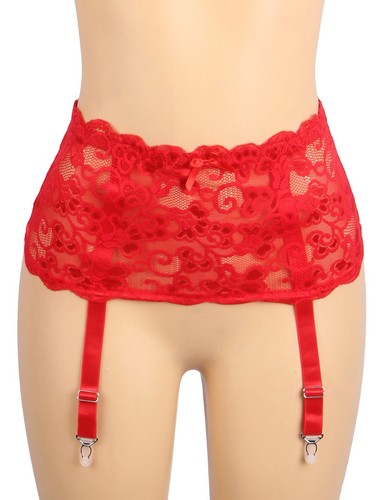 High Waist Strapsgürtel Strumpfgürtel Spitze Netz Metallschnallen Damen Dessous - Bild 28 von 30