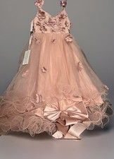 Size 2 JJ house Dusty Rose Flower Girl Toddler Wedding Dress NEW W TAGS