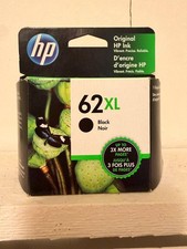 HP 62XL Black High Yield Ink Cartridge Genuine OEM C2P05AN Sealed Exp 11/2019