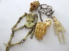 Vintage lot jointed skeleton skull  keychains keyring