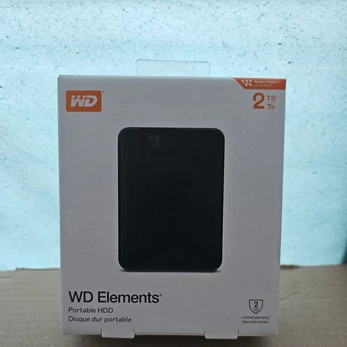 WD 2TB Portable External Hard Drive Black Western Digital USB 3.0 Pc & Mac NEW